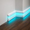 ASL-002 12 cm beyaz lake polimer LED’li süpürgelik modeli
