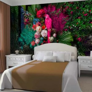 Papağan Çiçek Tasarım Duvar Kağıdı