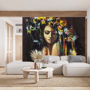 Duvar Kağıdı Saçlardaki Çiçekler C1632