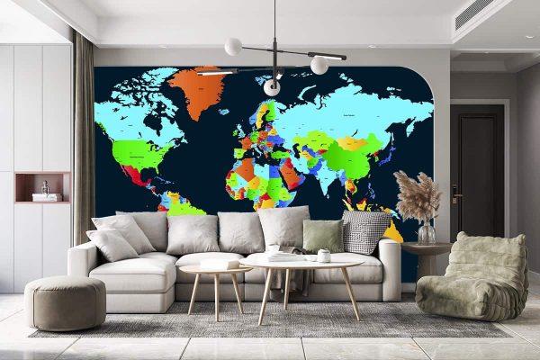 Dünya Haritası Duvar Kağıdı C1754