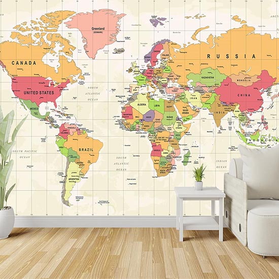 Dünya Haritası Duvar Kağıdı C1777