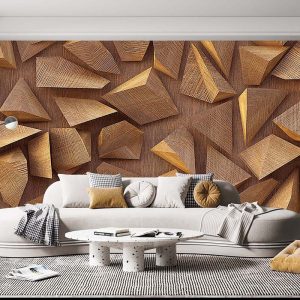 Ahşap Kesim 3 Boyutlu Duvar Kağıdı F1293