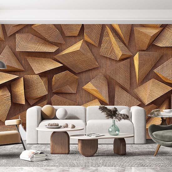Ahşap Kesim 3 Boyutlu Duvar Kağıdı F1293