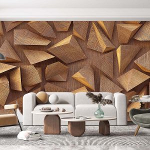 Ahşap Kesim 3 Boyutlu Duvar Kağıdı F1293