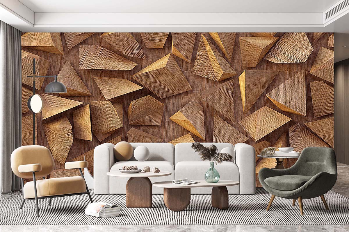 Ahşap Kesim 3 Boyutlu Duvar Kağıdı F1293