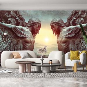 Mitolojik Yunan Tanrısı Heykelleri 3D Duvar Kağıdı