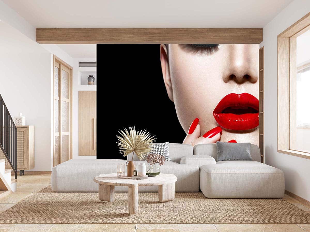 Duvar Kağıdı Kırmızı Ruj Kırmızı Tırnak F1612