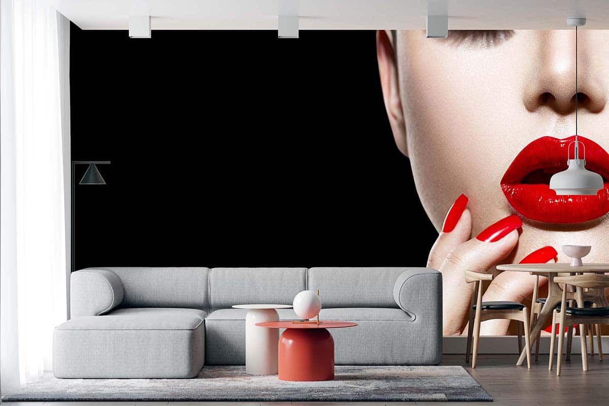 Duvar Kağıdı Kırmızı Ruj Kırmızı Tırnak F1612