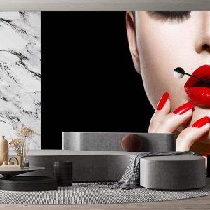 Duvar Kağıdı Kırmızı Ruj Kırmızı Tırnak F1612