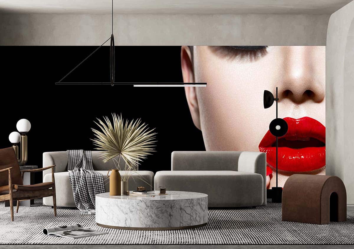 Duvar Kağıdı Kırmızı Ruj Kırmızı Tırnak F1612