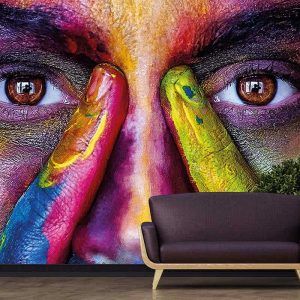 Duvar Kağıdı Boyalı El Yüz Kadın F1616