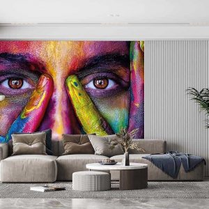 Duvar Kağıdı Boyalı El Yüz Kadın F1616