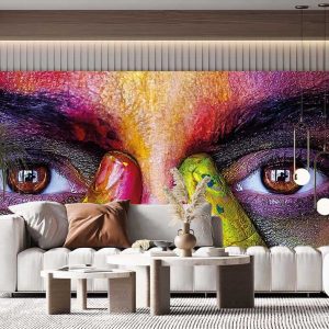 Duvar Kağıdı Boyalı El Yüz Kadın F1616