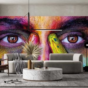 Duvar Kağıdı Boyalı El Yüz Kadın F1616