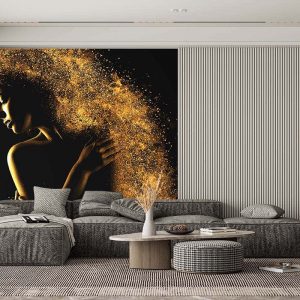 Duvar Kağıdı Altın Tozu Kadın F1621