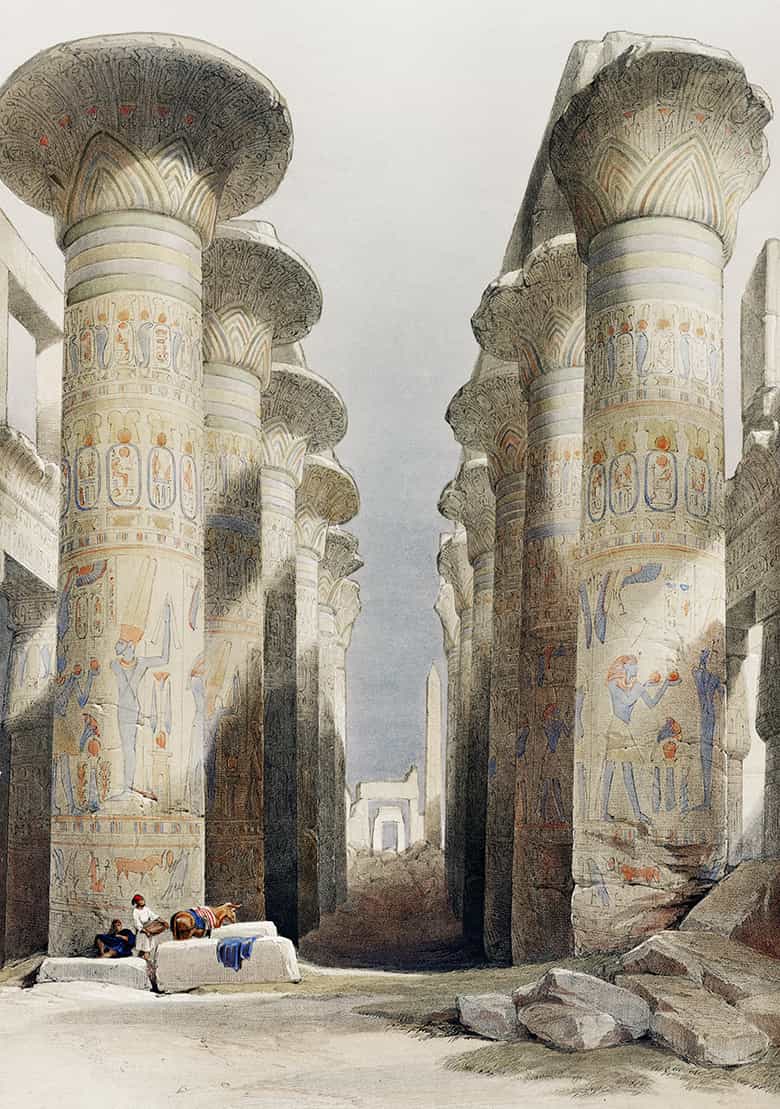 Duvar Kağıdı Thebes Karnak Tapınağı Büyük Salon C1049
