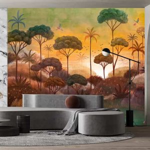 Duvar Kağıdı Kaplan Kuş Doğa C1053