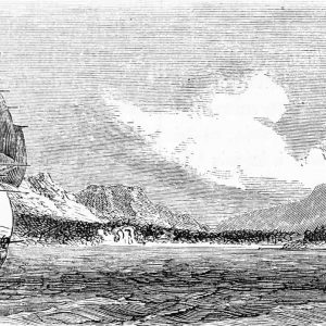 Duvar Kağıdı Saint Nicholas Bay Girişinin Eski Görünümü Şili C1085