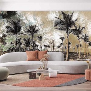 Duvar Kağıdı Sahilde Palmiye Ağaçlar C1086