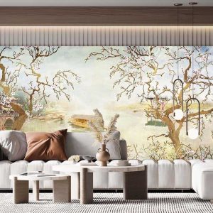 Duvar Kağıdı Eğri Kiraz Ağaçları C1090