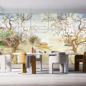 Duvar Kağıdı Eğri Kiraz Ağaçları C1090