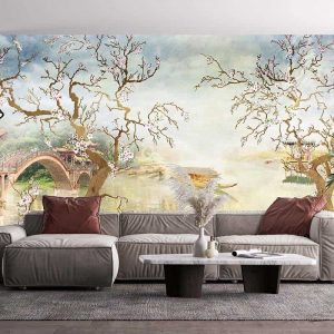 Duvar Kağıdı Eğri Kiraz Ağaçları C1090