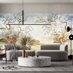 Duvar Kağıdı Eğri Kiraz Ağaçları C1090