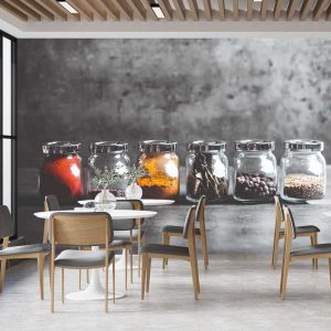 Duvar Kağıdı Baharat Şişeleri F1689