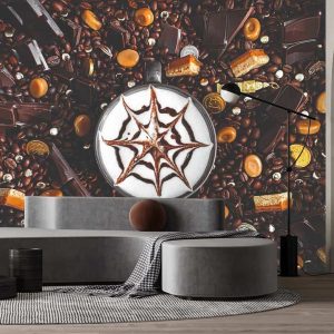 Duvar Kağıdı Çikolata Tabağı ve Kahve F1690