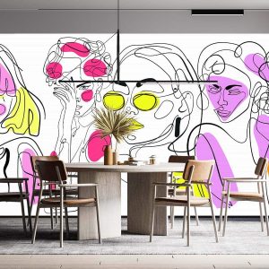 Duvar Kağıdı Çizim Moda Kadın V1716