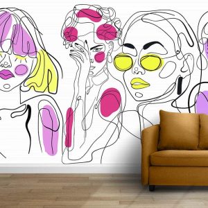 Duvar Kağıdı Çizim Moda Kadın V1716