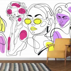 Duvar Kağıdı Çizim Moda Kadın V1716