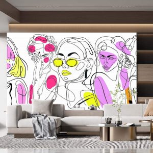 Duvar Kağıdı Çizim Moda Kadın V1716
