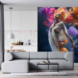 Renkli Duman ve Kadın Duvar Kağıdı VH1735