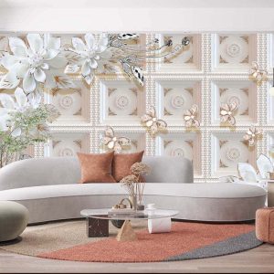 Çiçek Kabartma Duvar Kağıdı E0012