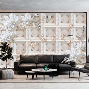 Çiçek Kabartma Duvar Kağıdı E0012