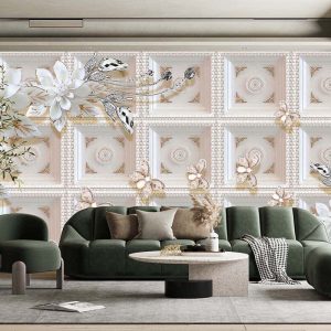 Çiçek Kabartma Duvar Kağıdı E0012