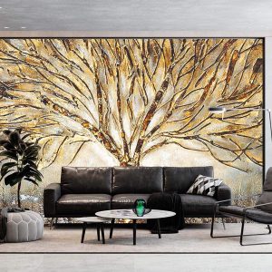 Gold Ağaç Duvar Kağıdı E0022