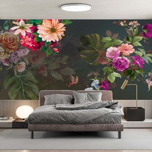 Koyu Zemin Gül Duvar Kağıdı