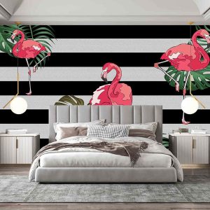 Flamingo Desenli Duvar Kağıdı H0036