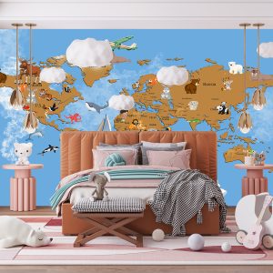 Hayvan Haritası Duvar Kağıdı H0071