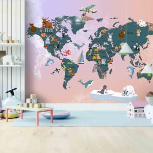 Dünya Haritası Duvar Kağıdı H0073