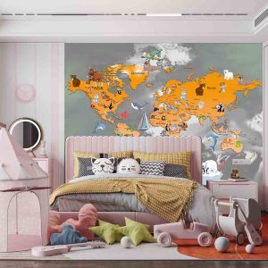 Dünya Haritası Duvar Kağıdı H0074