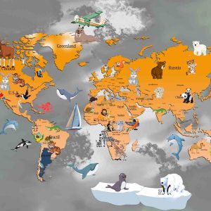 Dünya Haritası Duvar Kağıdı H0074