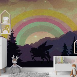 Gök Kuşağı Unicorn Duvar Kağıdı H0086