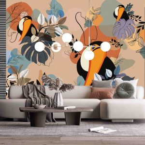 Kuş Yaprak Duvar Kağıdı H0114