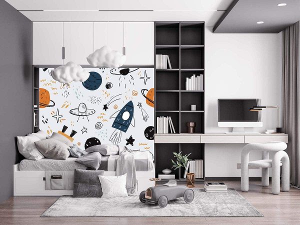 Uzay Çocuk Duvar Kağıdı J0076