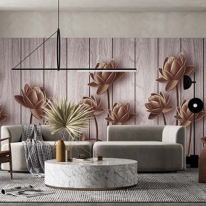 Solgun Çiçekler Duvar Kağıdı P0017