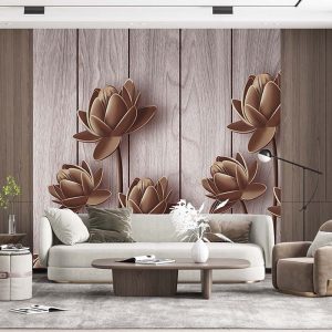 Solgun Çiçekler Duvar Kağıdı P0017