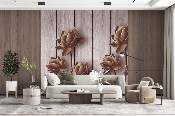 Solgun Çiçekler Duvar Kağıdı P0017